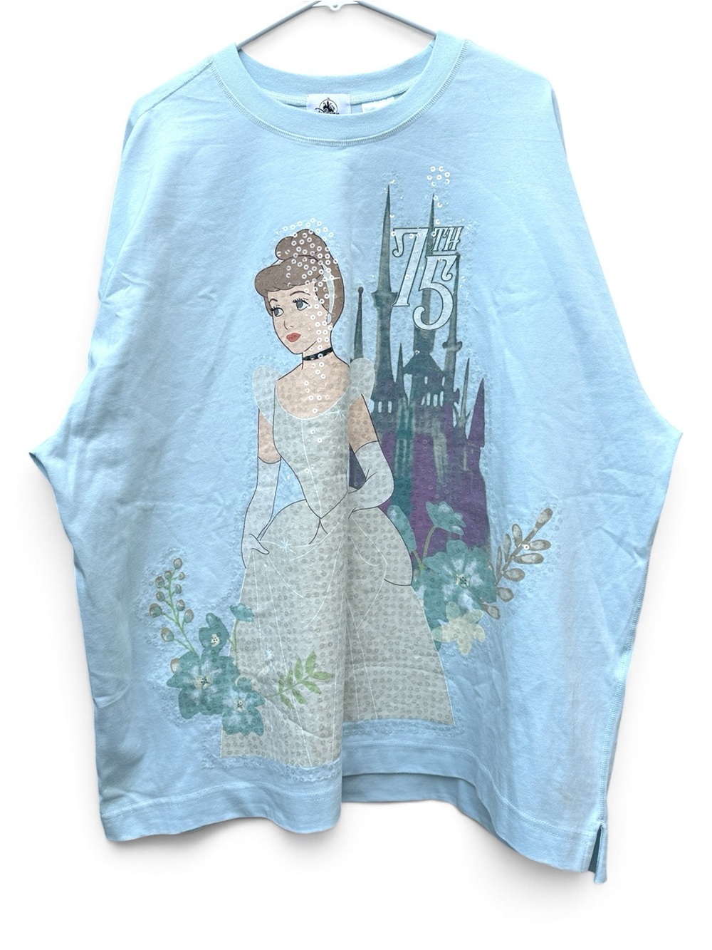 Disney Light Blue Cinderella 75th Anniversary Long Sleeve Tee